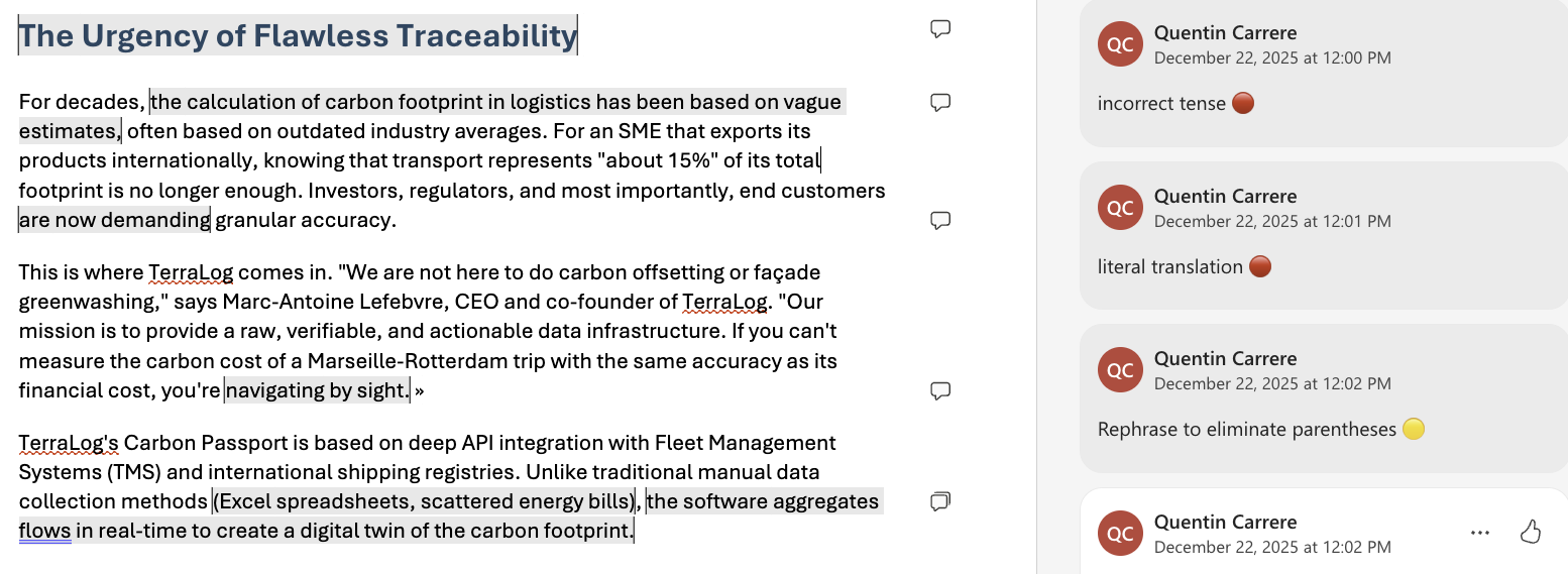 Une image d'une traduction automatisée avec beaucoup de fautes.